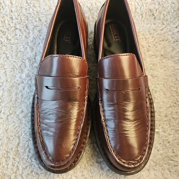 NEW Born‎ Carrera Penny Loafers Womens 8.5 Burgundy Brown Leather Lug Sole Shoes - Picture 5 of 9